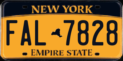 NY license plate FAL7828