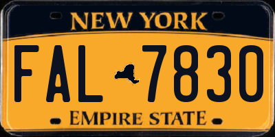 NY license plate FAL7830