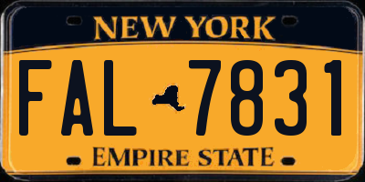NY license plate FAL7831