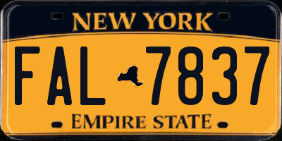 NY license plate FAL7837