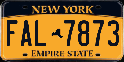 NY license plate FAL7873