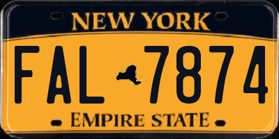 NY license plate FAL7874