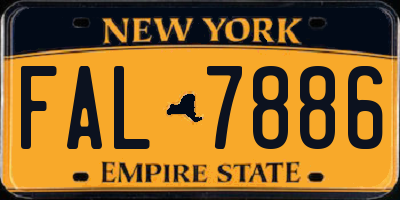 NY license plate FAL7886