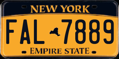 NY license plate FAL7889