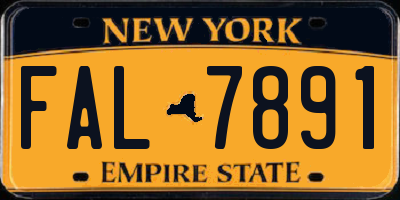 NY license plate FAL7891