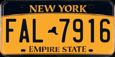 NY license plate FAL7916