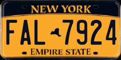 NY license plate FAL7924