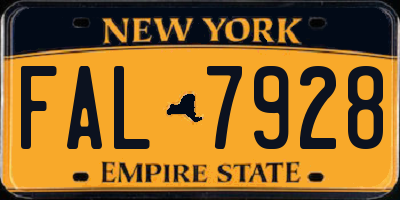 NY license plate FAL7928