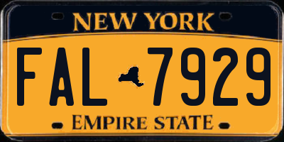 NY license plate FAL7929