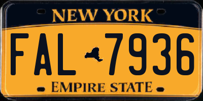 NY license plate FAL7936