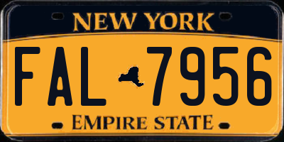 NY license plate FAL7956