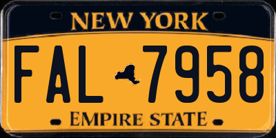 NY license plate FAL7958