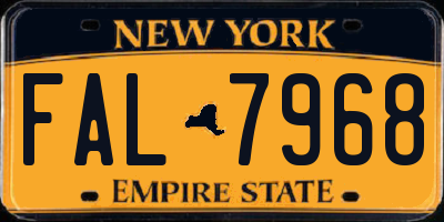 NY license plate FAL7968