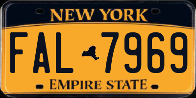 NY license plate FAL7969