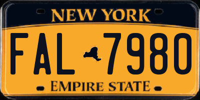 NY license plate FAL7980