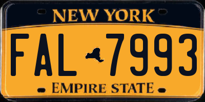 NY license plate FAL7993