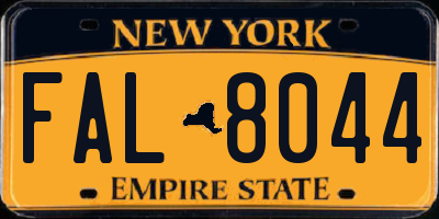 NY license plate FAL8044