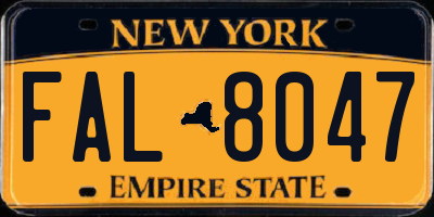 NY license plate FAL8047