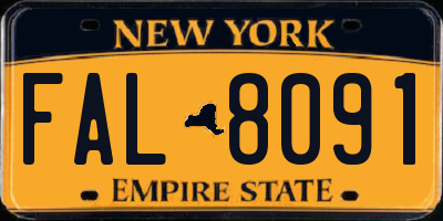 NY license plate FAL8091