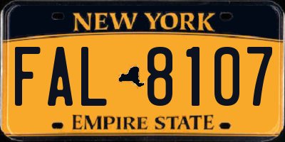 NY license plate FAL8107