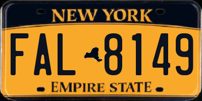 NY license plate FAL8149