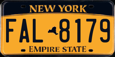 NY license plate FAL8179