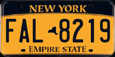 NY license plate FAL8219