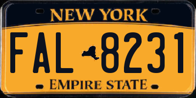 NY license plate FAL8231
