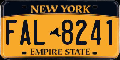 NY license plate FAL8241