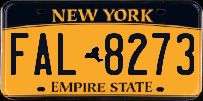 NY license plate FAL8273