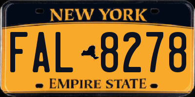 NY license plate FAL8278