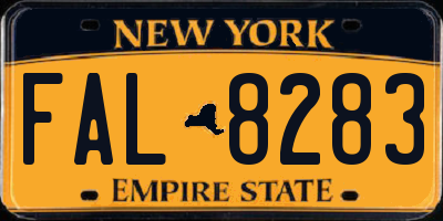 NY license plate FAL8283
