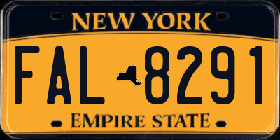 NY license plate FAL8291