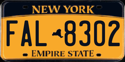 NY license plate FAL8302