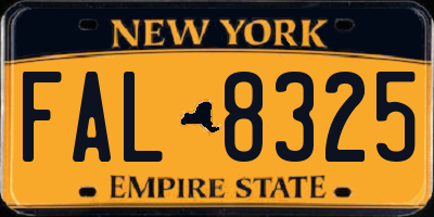 NY license plate FAL8325