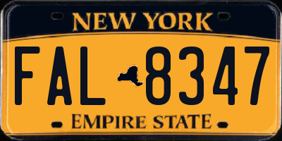 NY license plate FAL8347