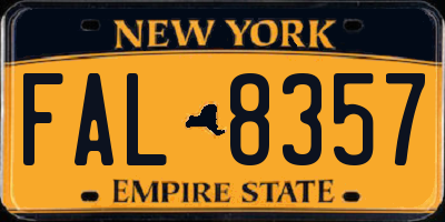 NY license plate FAL8357