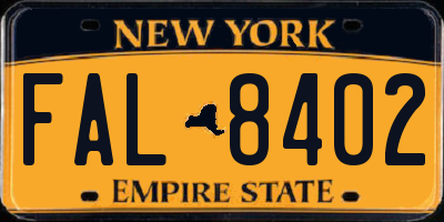 NY license plate FAL8402
