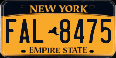 NY license plate FAL8475