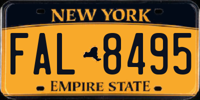 NY license plate FAL8495