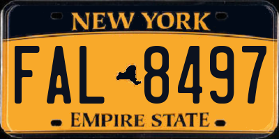 NY license plate FAL8497