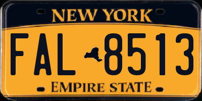 NY license plate FAL8513