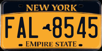 NY license plate FAL8545