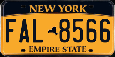 NY license plate FAL8566