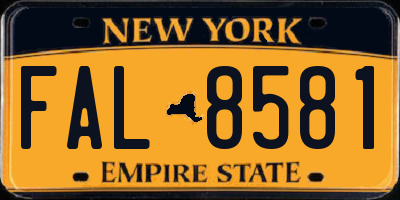 NY license plate FAL8581