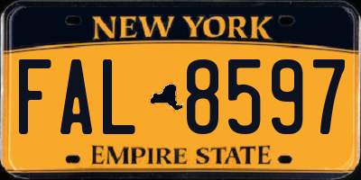 NY license plate FAL8597