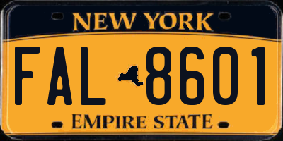 NY license plate FAL8601