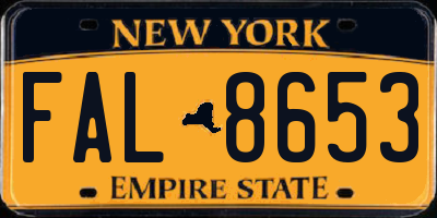 NY license plate FAL8653