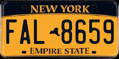 NY license plate FAL8659