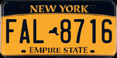 NY license plate FAL8716